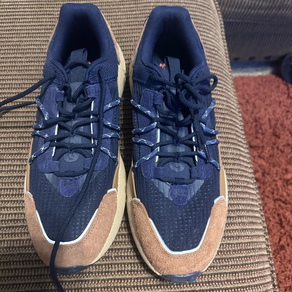 Under Armour Navy and Brown Sneakers